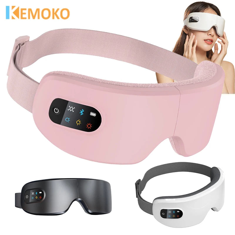 4D Smart Eye Massager with Airbag Vibration, Hot Compress, and Bluetooth Technology for Fatigue Relief and Anti-Wrinkle Care