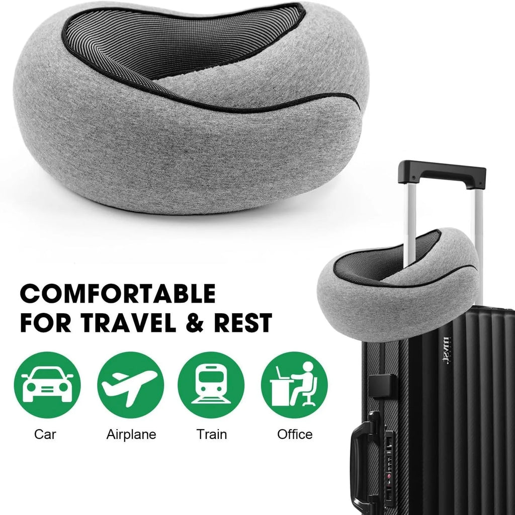 Portable Adjustable Memory Foam U-Shaped Travel Neck Pillow for Optimal Support and Comfort