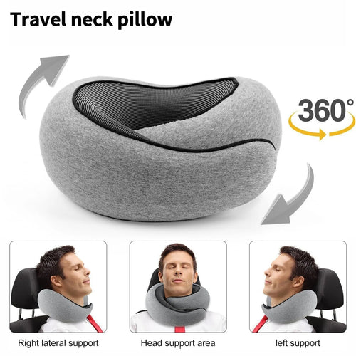 Portable Adjustable Memory Foam U-Shaped Travel Neck Pillow for Optimal Support and Comfort