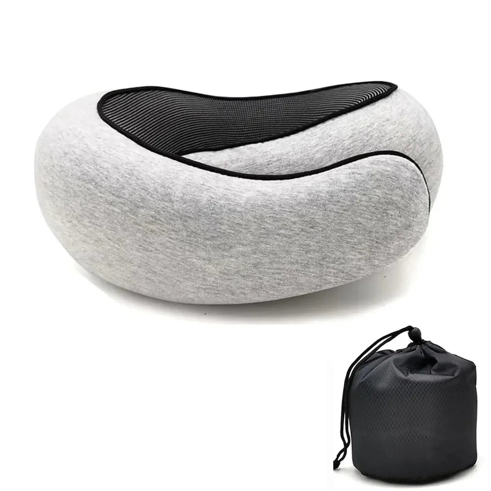 Portable Adjustable Memory Foam U-Shaped Travel Neck Pillow for Optimal Support and Comfort
