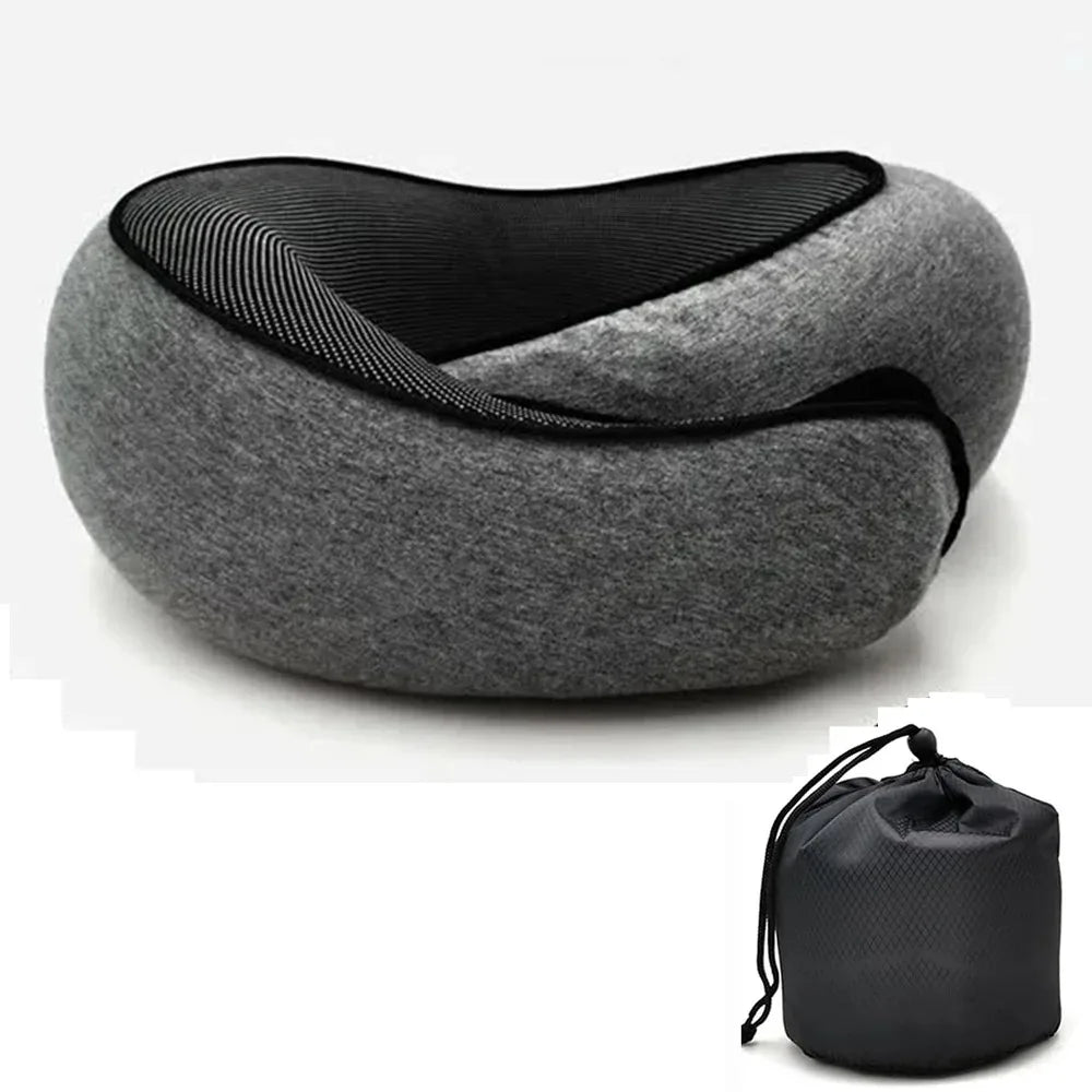 Portable Adjustable Memory Foam U-Shaped Travel Neck Pillow for Optimal Support and Comfort