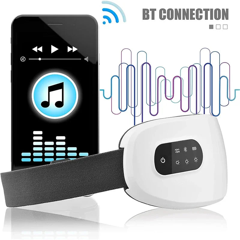 4D Smart Eye Massager with Airbag Vibration, Hot Compress, and Bluetooth Technology for Fatigue Relief and Anti-Wrinkle Care