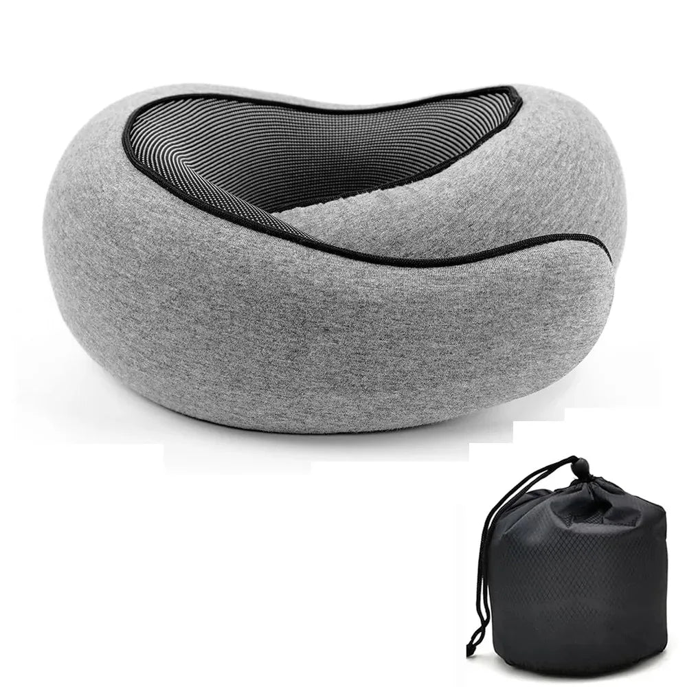 Portable Adjustable Memory Foam U-Shaped Travel Neck Pillow for Optimal Support and Comfort
