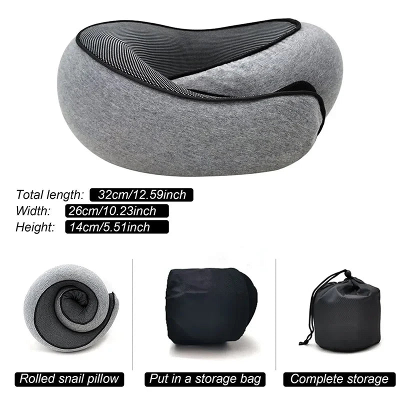 Portable Adjustable Memory Foam U-Shaped Travel Neck Pillow for Optimal Support and Comfort