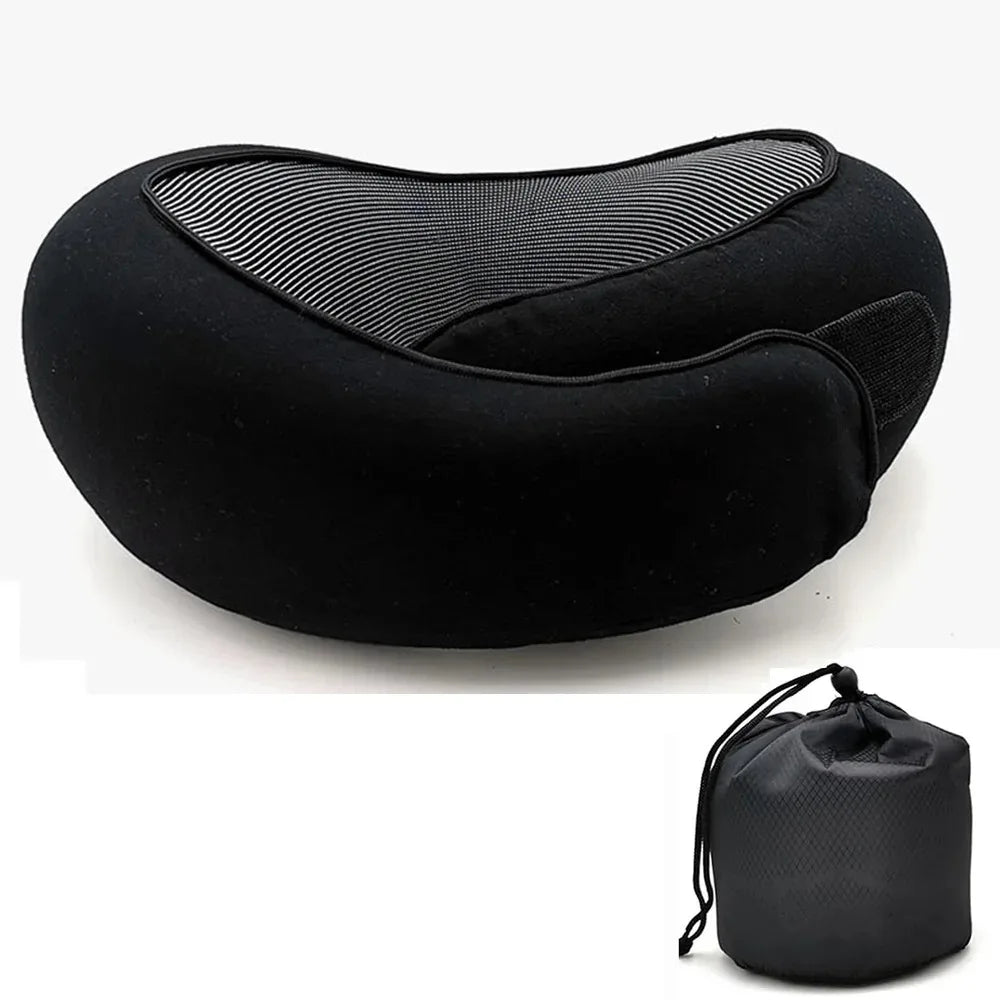 Portable Adjustable Memory Foam U-Shaped Travel Neck Pillow for Optimal Support and Comfort