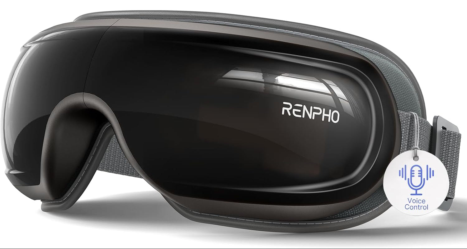 RENPHO Eye Massager with Heat and Cooling Voice Control, Birthday Gifts for Women Men, FSA Eligible HSA, Massaging Eye Mask for Dry Eyes Head Tension and Stress Relief - Eyeris 3